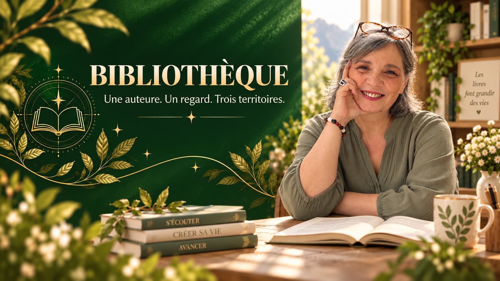 Bibliothèque - Une auteure. Un regard. Trois territoires.