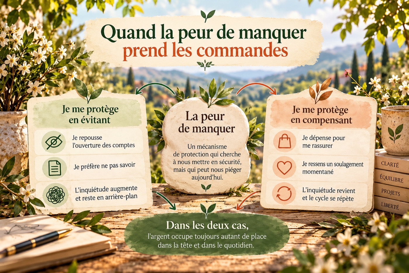 Quand la peur de manquer prend les commandes : on se protège en évitant ou en compensant, et dans les deux cas l'argent occupe toute la place dans la tête