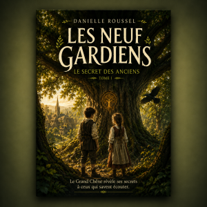 Couverture du roman jeunesse Le Secret des Anciens, premier tome de la saga Les Neuf Gardiens de Danielle Roussel.