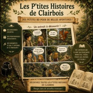 Les P’tites Histoires de Clairbois, courtes BD jeunesse dans l’univers des Neuf Gardiens